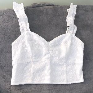 Abercrombie floral lace cropped tank